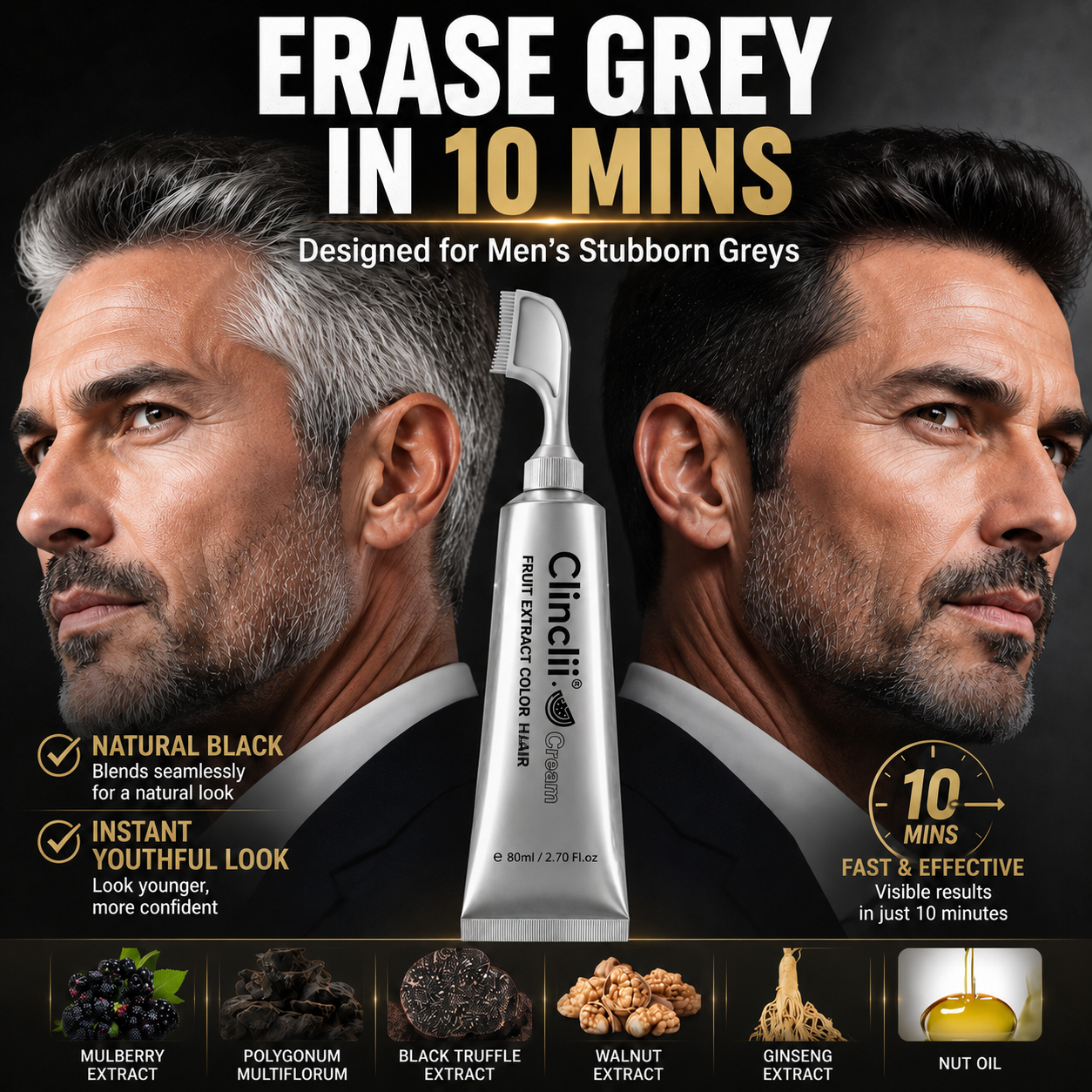 ✨Clinclii®  Hair Dye Cream, Covers Gray & Nourishes
