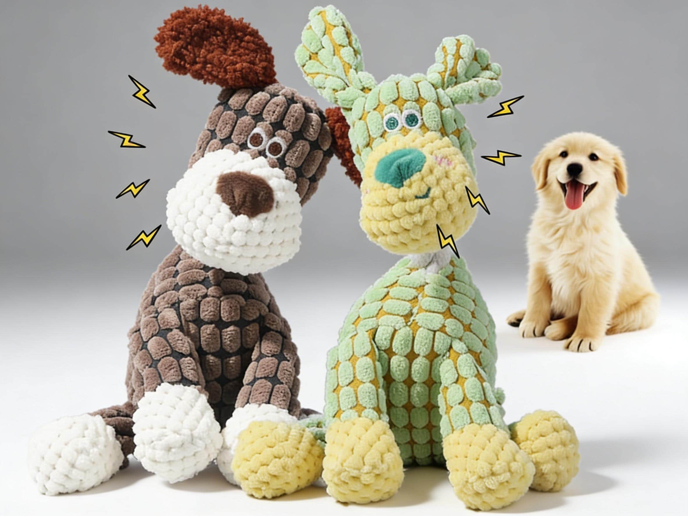 Brown dog+Green Dog