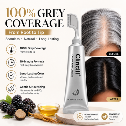 ✨Clinclii®  Hair Dye Cream, Covers Gray & Nourishes