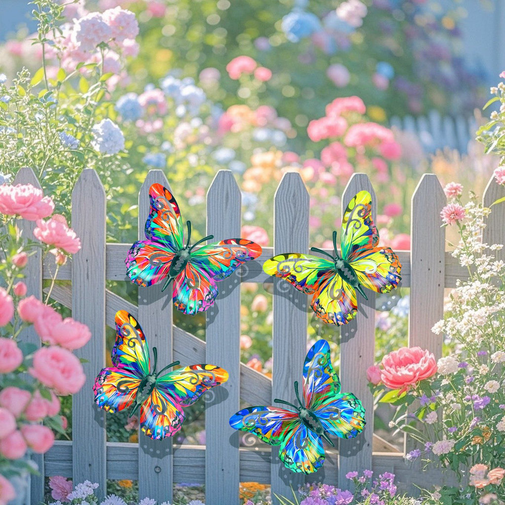 🦋A complete set! 4Pcs Butterfly Metal Wall Decor🤩