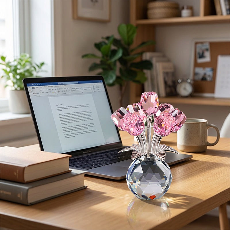 📢📢50% OFF!!🎉Eternal crystal rose flower figurine in a vase🌹