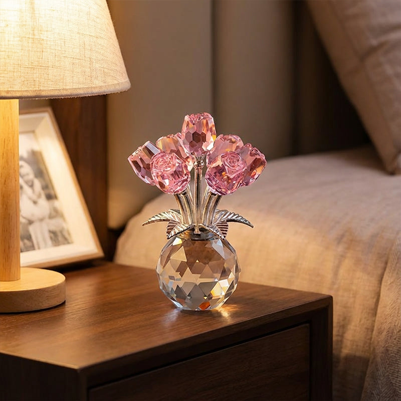 📢📢50% OFF!!🎉Eternal crystal rose flower figurine in a vase🌹