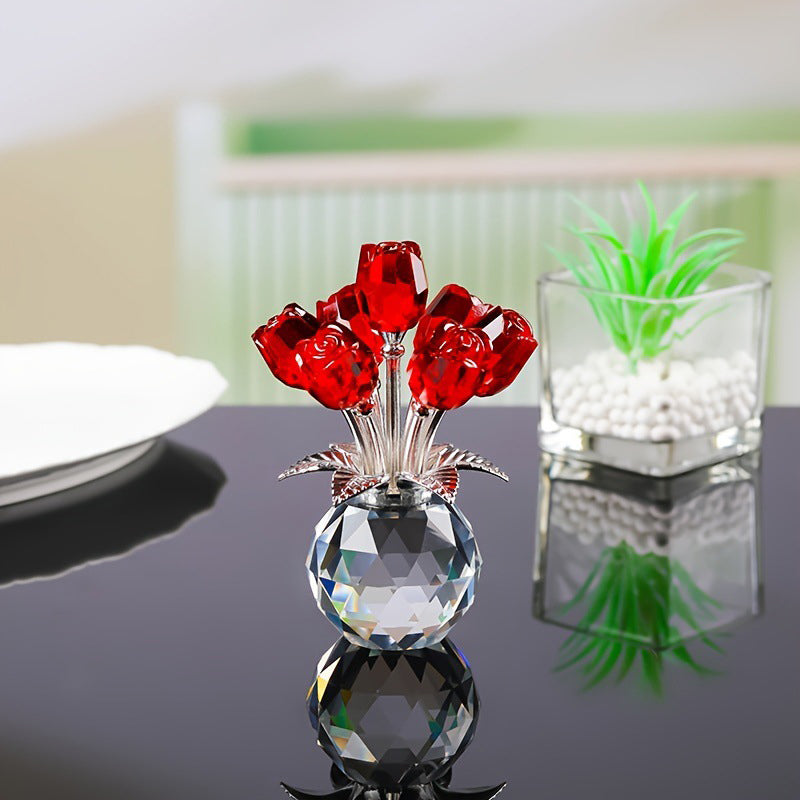 📢📢50% OFF!!🎉Eternal crystal rose flower figurine in a vase🌹