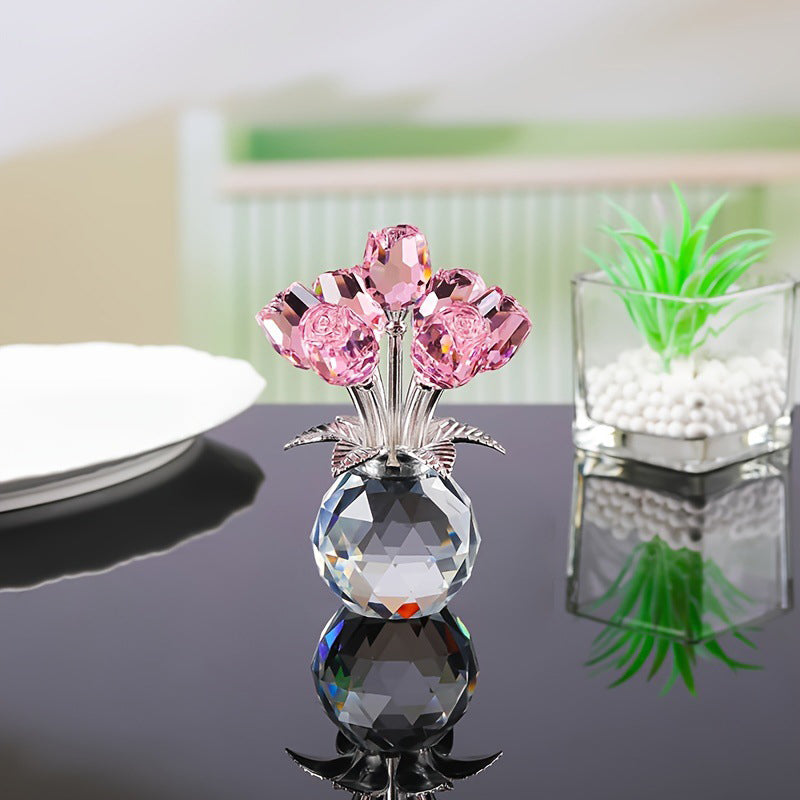 📢📢50% OFF!!🎉Eternal crystal rose flower figurine in a vase🌹