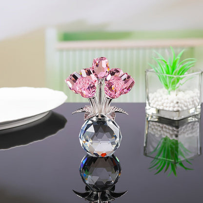 📢📢50% OFF!!🎉Eternal crystal rose flower figurine in a vase🌹