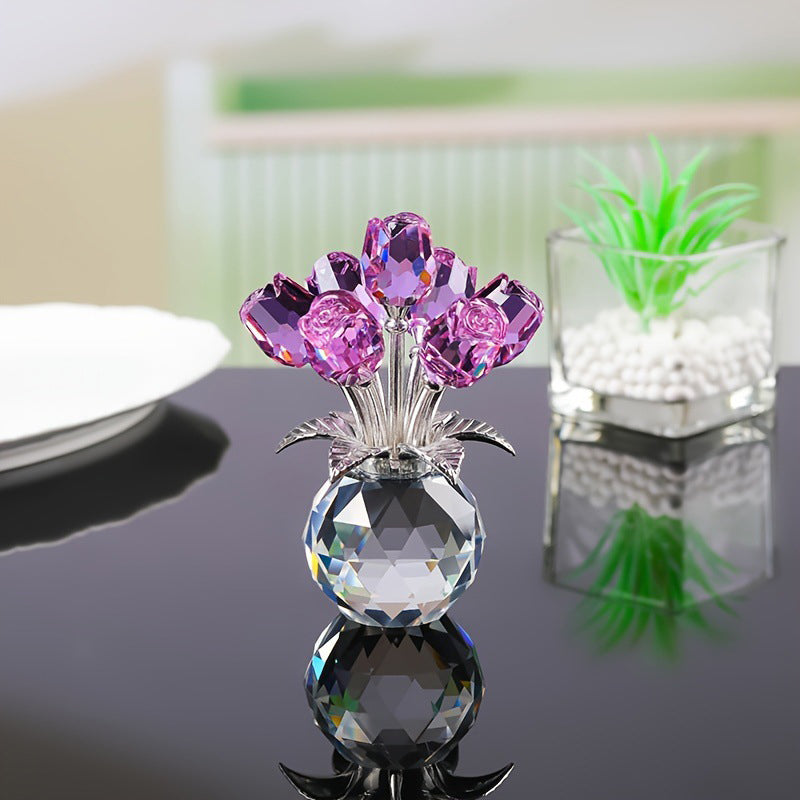 📢📢50% OFF!!🎉Eternal crystal rose flower figurine in a vase🌹