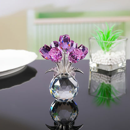 📢📢50% OFF!!🎉Eternal crystal rose flower figurine in a vase🌹