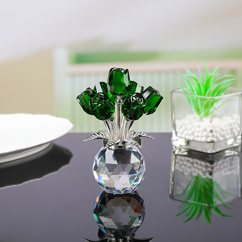 📢📢50% OFF!!🎉Eternal crystal rose flower figurine in a vase🌹