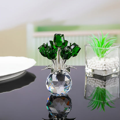 📢📢50% OFF!!🎉Eternal crystal rose flower figurine in a vase🌹