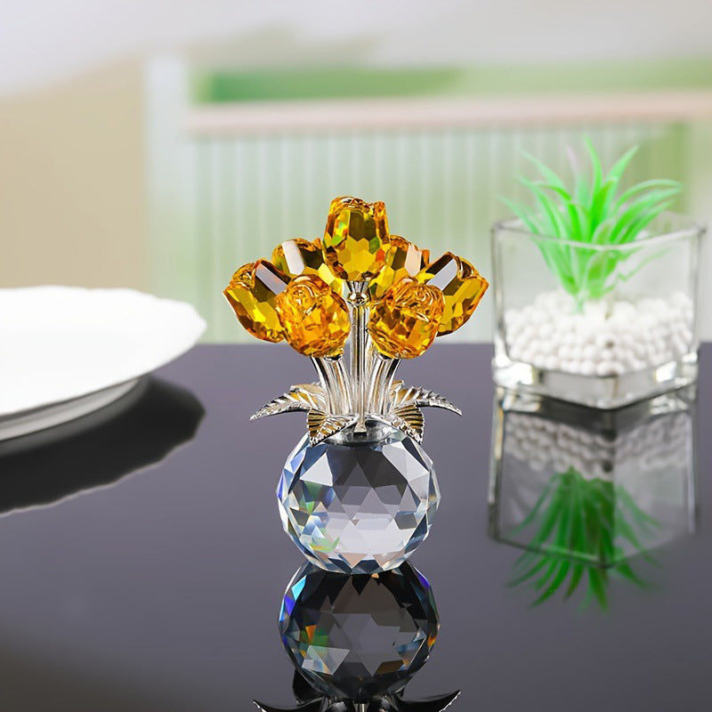 📢📢50% OFF!!🎉Eternal crystal rose flower figurine in a vase🌹
