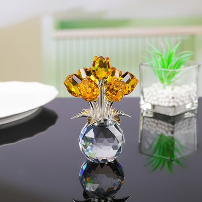 📢📢50% OFF!!🎉Eternal crystal rose flower figurine in a vase🌹
