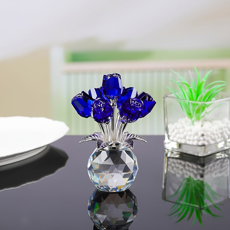 📢📢50% OFF!!🎉Eternal crystal rose flower figurine in a vase🌹
